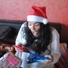 Monica opening her presents :)